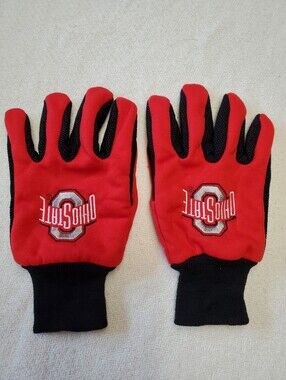 Ohio State Buckeyes Two-Tone Red Black Utility Gloves One Size AS-IS Flaw